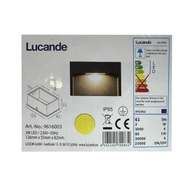 Lucande - LED Екстериорна лампа за вграждане MITJA LED/3W/230V IP65