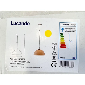 Lucande - Пендел LOURENCO 1xE27/60W/230V