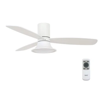Lucci Air 210661 - LED Димируем таванен вентилатор FLUSSO 1xGX53/18W/230V дърво/бял + дистанционно управление