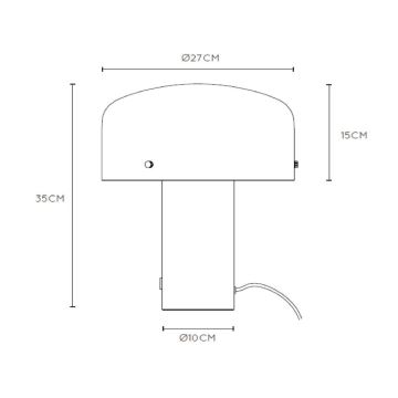 Lucide 05539/01/02 - Димируема сензорна настолна лампа TIMON 1xE27/25W/230V Ø 27 см златист/бял