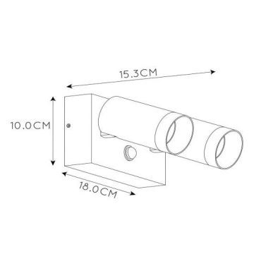 Lucide 09831/01/31 - Димируема екстериорна лампа със сензор TAYLOR 2xGU10/50W/230V IP44