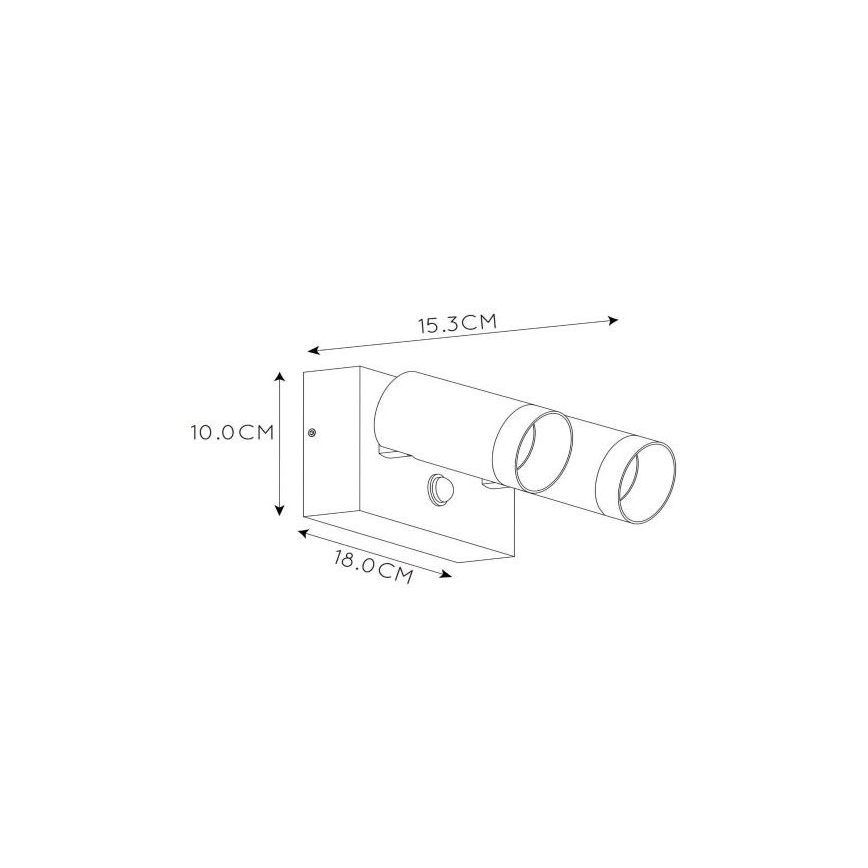 Lucide 09831/01/31 - Димируема екстериорна лампа със сензор TAYLOR 2xGU10/50W/230V IP44