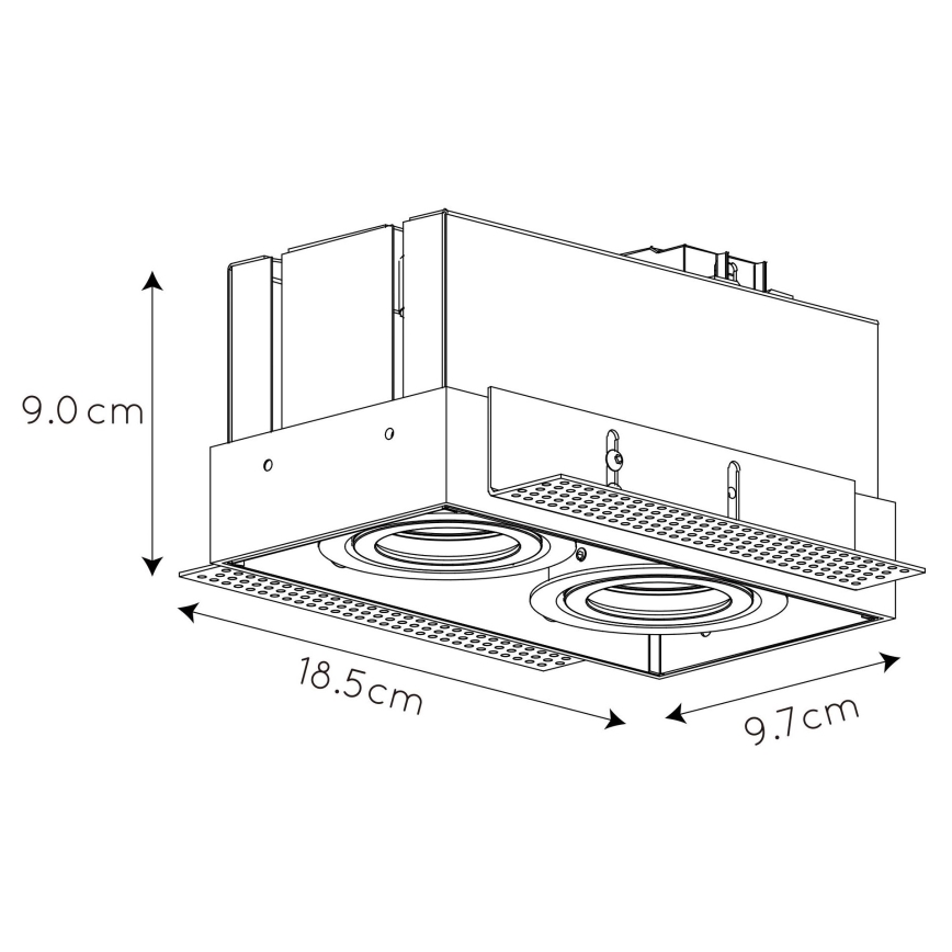 Lucide 09925/02/30 - Лампа за вграждане TRIMLESS 2xGU10/50W/230V черна