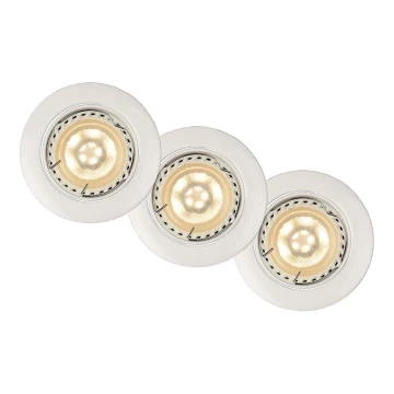 Lucide 11001/15/31 - К-кт 3x LED Димируема лампа за вграждане FOCUS 1xGU10/5W/230V бял кръгла