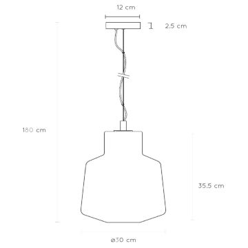 Lucide 20418/01/31 - Висящ полилей ALISTAIR 1xE27/40W/230V