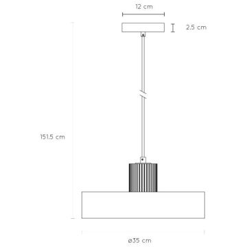 Lucide 20419/35/30 - Висящ полилей OPHELIA 1xE27/40W/230V Ø 35 см черен