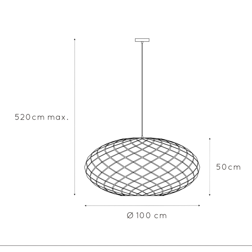 Lucide 21417/99/30 - Висящ полилей WOLFRAM 3xE27/60W/230V черен