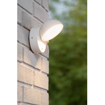 Lucide 22865/12/31 - LED Екстериорен аплик със сензор FINN LED/12W/230V IP54 бял