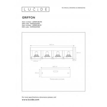 Lucide 22969/48/31 - LED Димируем спот GRIFFON 4xGU10/12W/230V