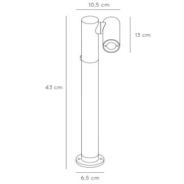 Lucide 27895/05/29 - LED Екстериорна лампа TATUM LED/5W/230V IP65 43 см антрацит