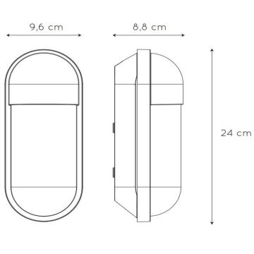 Lucide 29897/01/30 - Екстериорен аплик CAPSULE 1xE27/15W/230V IP54