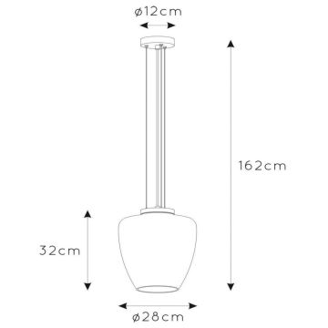 Lucide 30473/28/62 - Висящ полилей FLORIEN 1xE27/60W/230V златист