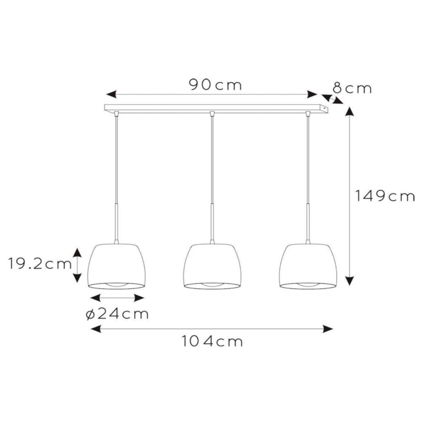 Lucide 30488/03/30 - Висящ полилей NOLAN 3xE27/40W/230V черен