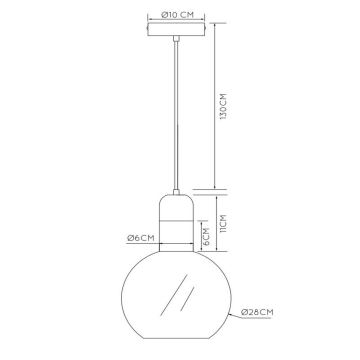 Lucide 34438/28/61 - Пендел JULIUS 1xE27/40W/230V Ø 28 см