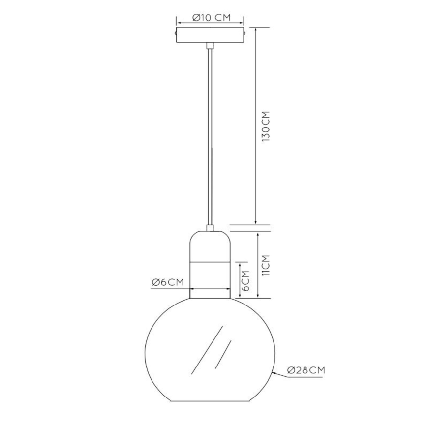 Lucide 34438/28/61 - Пендел JULIUS 1xE27/40W/230V Ø 28 см