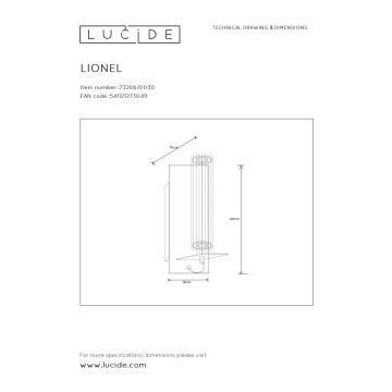 Lucide 73206/01/30 - Аплик LIONEL 1xE27/40W/230V