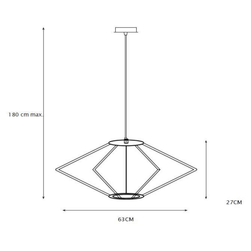 Lucide 73407/63/02 - Висящ полилей DIAMOND 1xE27/60W/230V