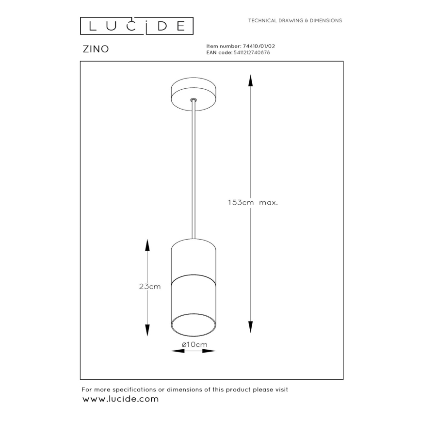 Lucide 74410/01/02 - Висящ полилей ZINO 1xE27/60W/230V златист