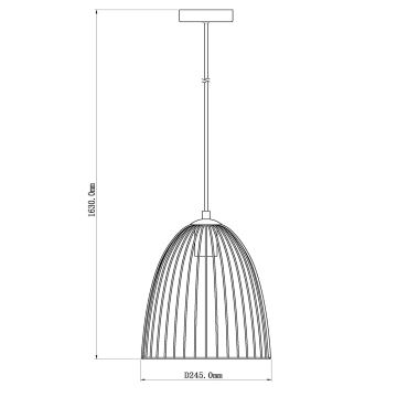 Lucide 74417/01/30 - Пендел MACARONS 1xE27/40W/230V Ø 24,5 см черен