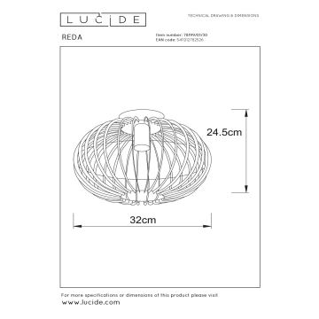 Lucide 78199/01/30 - Повърхностен полилей REDA 1xE27/40W/230V