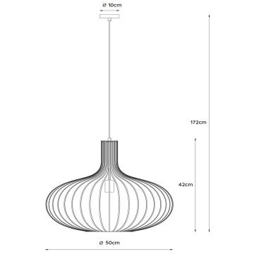 Lucide 78374/50/33 - Висящ полилей MANUELA 1xE27/60W/230V Ø 50 см зелен