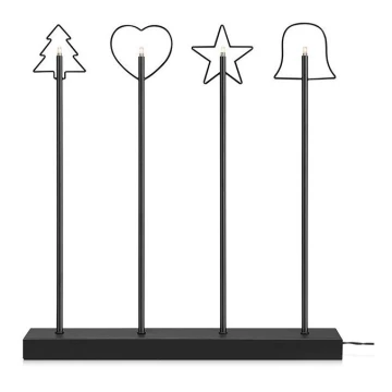 Markslöjd 705255 - Коледен свещник GINGER 4xE5/0,8W/12V черен