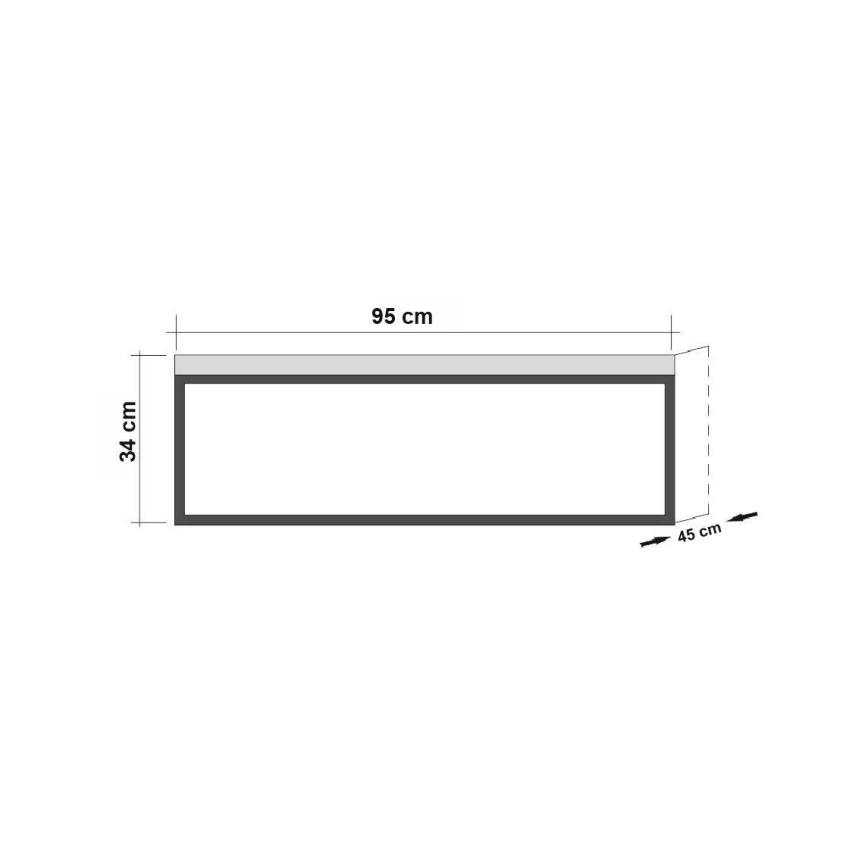 Масичка за кафе QUANTUM 34x95 cм кафява/черна