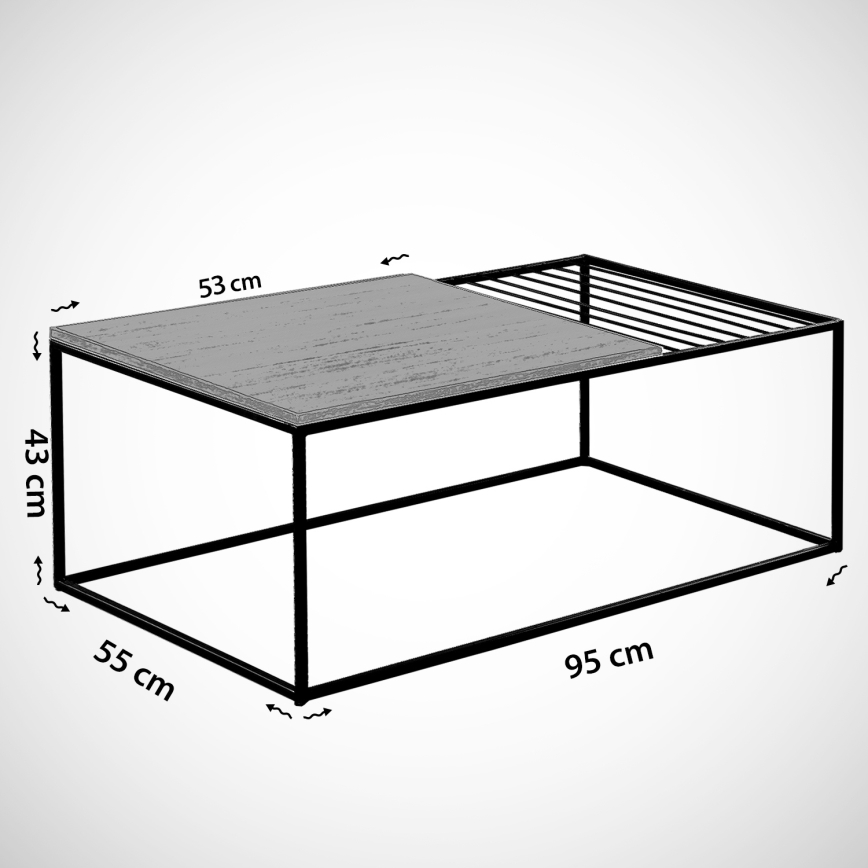 Масичка за кафе ZINUS 43x95 cм черна