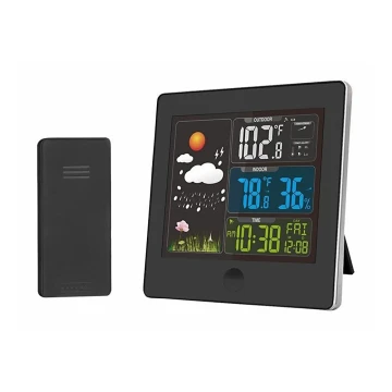 Метеорологична станция с LCD дисплей 230V черна