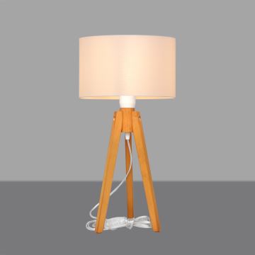 Настолна лампа ALBA 1xE27/60W/230V бял/дъб