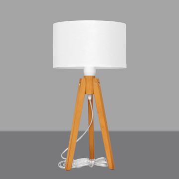 Настолна лампа ALBA 1xE27/60W/230V бял/дъб