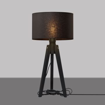 Настолна лампа ALBA 1xE27/60W/230V черен/бор