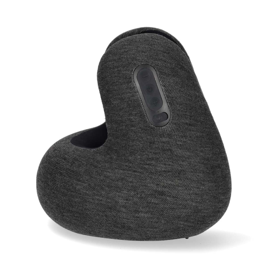 Възглавница за пътуване с вградени слушалки сив