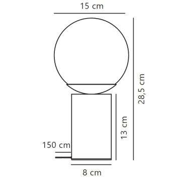 Nordlux - Настолна лампа LILLY 1xE14/25W/230V мрамор/сив