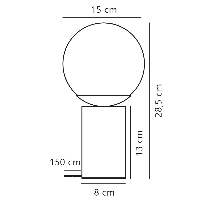 Nordlux - Настолна лампа LILLY 1xE14/25W/230V мрамор/сив