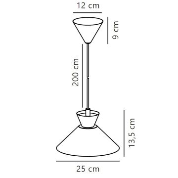 Nordlux - Пендел DIAL 1xE27/40W/230V Ø 25 см жълт