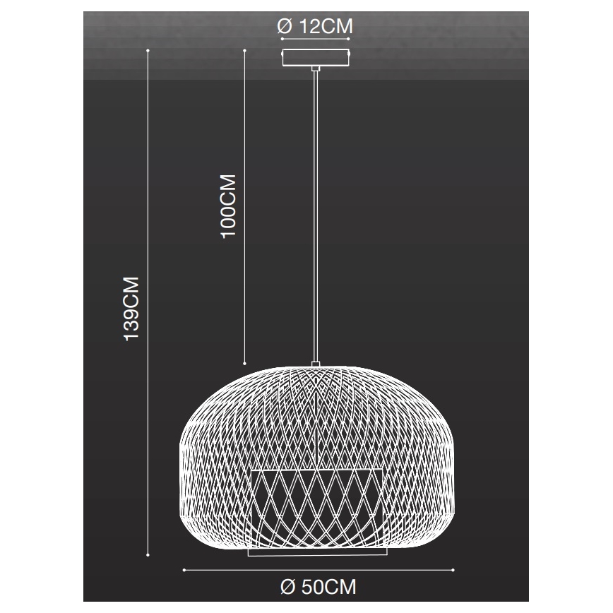 Nordlux - Пендел HISOKA 1xE27/40W/230V черен/бамбук