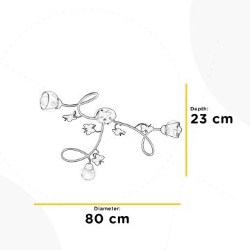 ONLI - Детски полилей за повърхностен монтаж BUTTERFLY 3xE14/6W/230V