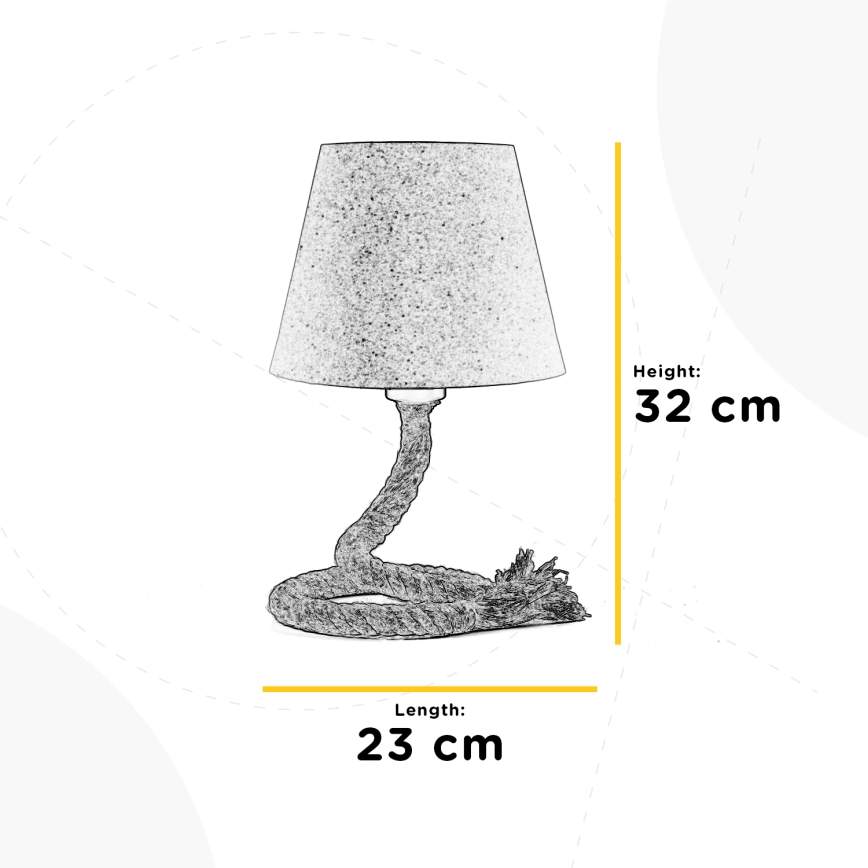 ONLI - Настолна лампа CORDA 1xE27/22W/230V 32 см бежов