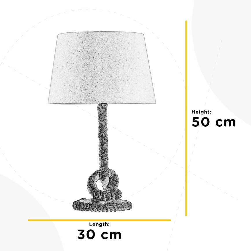 ONLI - Настолна лампа CORDA 1xE27/22W/230V 50 cm бежов