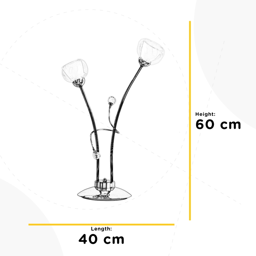 ONLI - Настолна лампа WENDY 2xE14/6W/230V 60 cm лъскав хром
