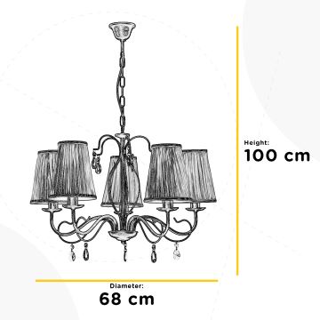 ONLI - Пендел DELIA 5xE14/6W/230V