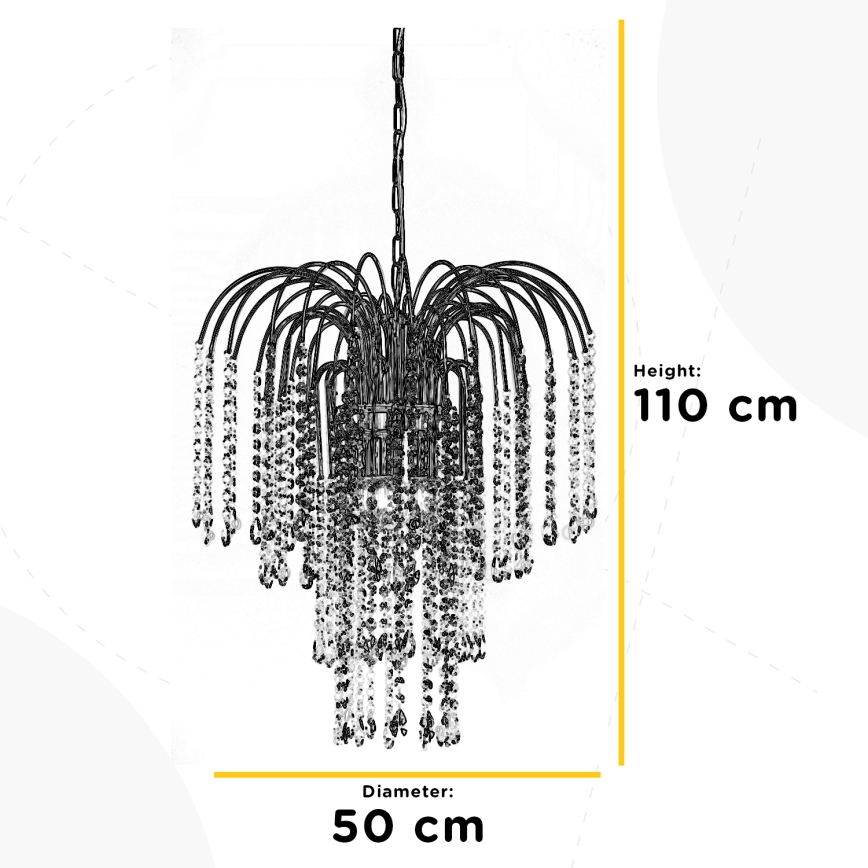 ONLI - Пендел PIOGGIA 5xE14/6W/230V хром