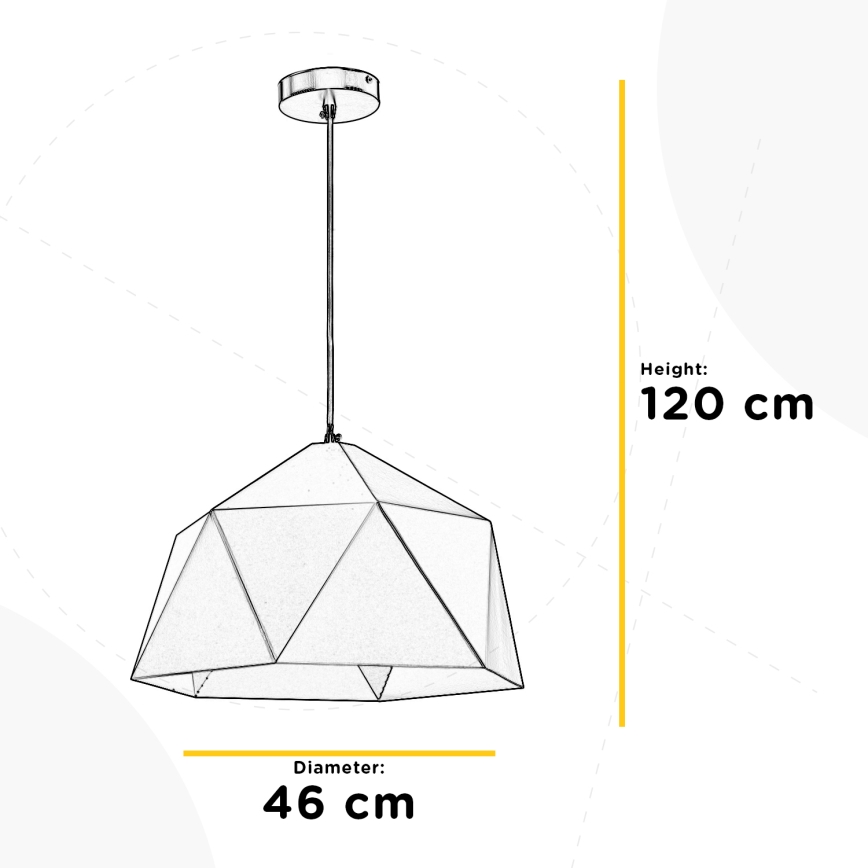 ONLI - Пендел YONG 1xE27/22W/230V черен Ø 46 см