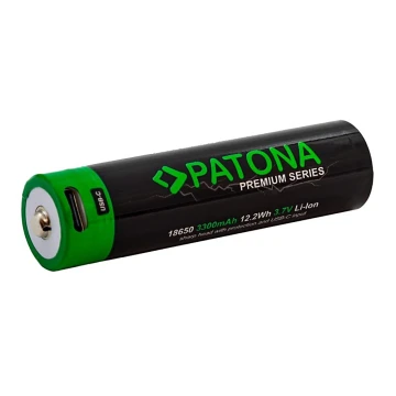 PATONA - Батерия 18650 Li-lon 3350mAh PREMIUM 3,7V с USB-C зареждане