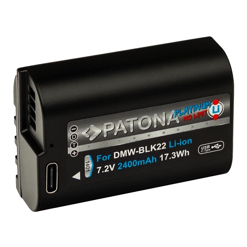 PATONA - Батерия Panasonic DMW-BLK22 2400mAh Li-Ion Platinum USB-C зареждане