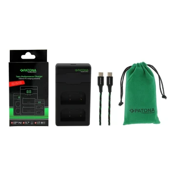 PATONA - Бързо зарядно Dual Olympus BLX-1 + кабел USB-C 0,6м