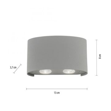 Paul Neuhaus 9487-21 - LED Екстериорен аплик CARLO 4xLED/0,8W/230V IP54