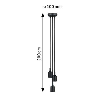 Paulmann 50382 - 3xE27/60W Захранващ кабел KETIL 230V