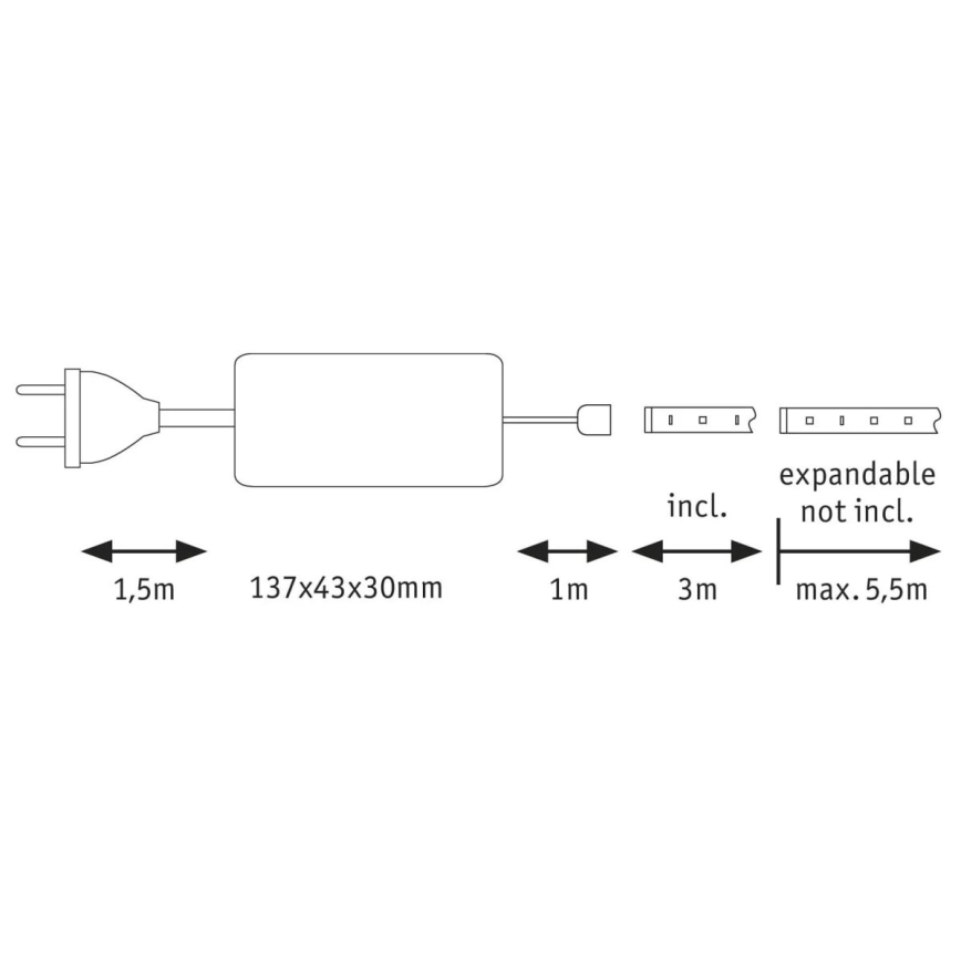 Paulmann 70666 - LED/20W IP44 Bathroom лента MAXLED 3m 230V